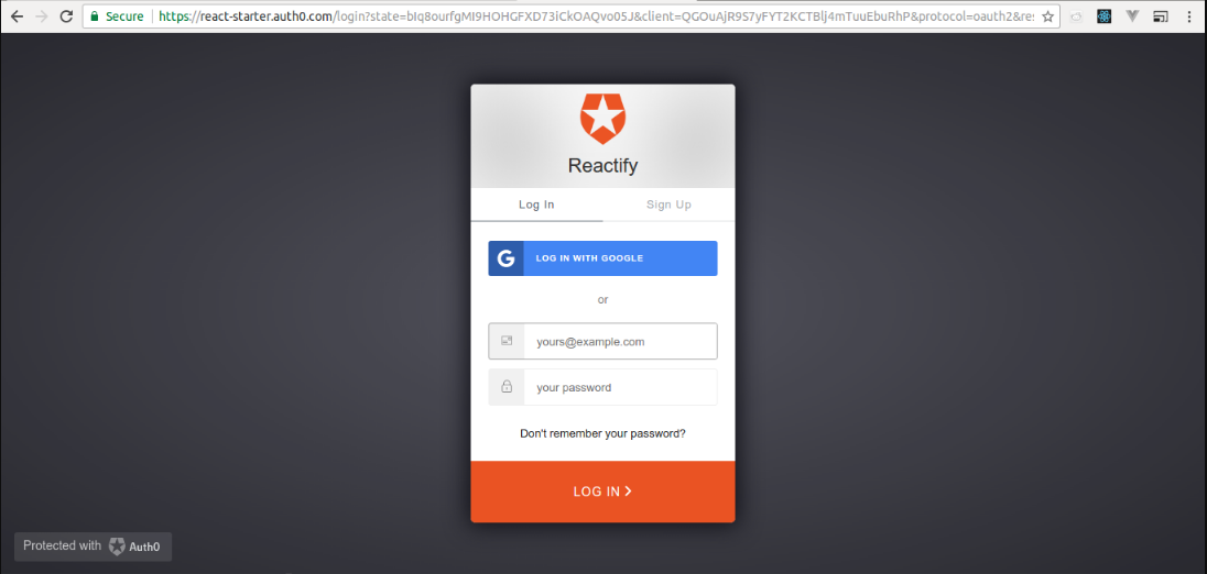 Authentication reactify